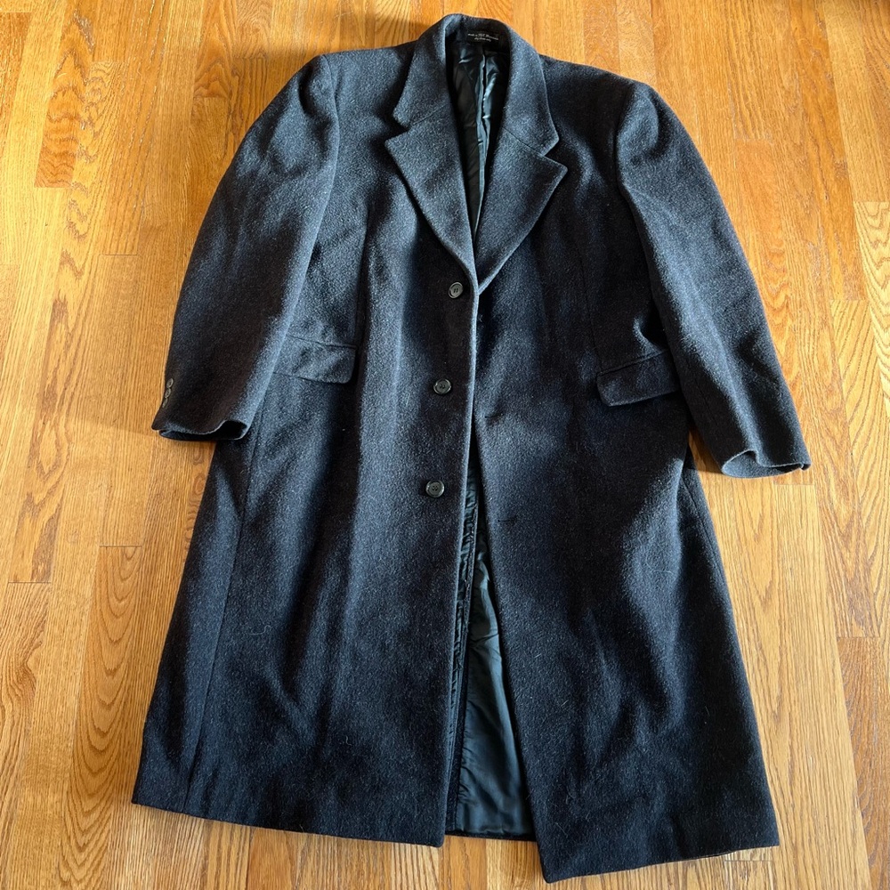 Mens John Ashford 100% Pure Wool - Gray Trench Coat - Timeless Elegance / Warmth